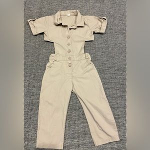 Summer Cargo crop back Jumpsuit 4/5T